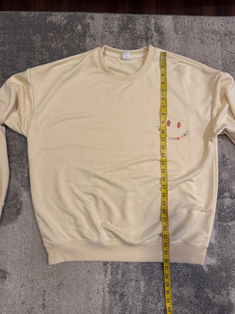 Women’s In My Mom Era light Yellow Smiley Crewneck Sweatshirt - Picture 6 of 6